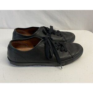 Frye Mens Walker Leather Shoes Size 11 Low‎ Lace Up Black Sneakers travel